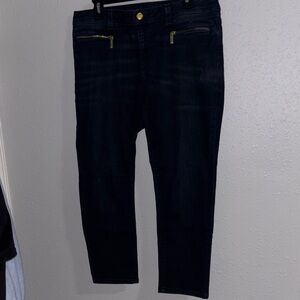 Michael Kors Black Ankle Jeans with Gold Accents